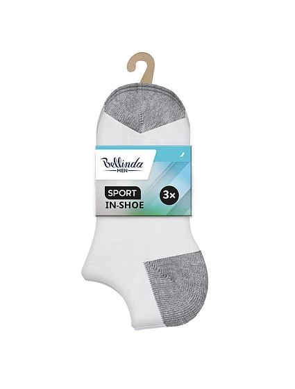 Pánské kotníkové ponožky 3 páry SPORT MEN IN-SHOE 3x - BELLINDA - bílá
