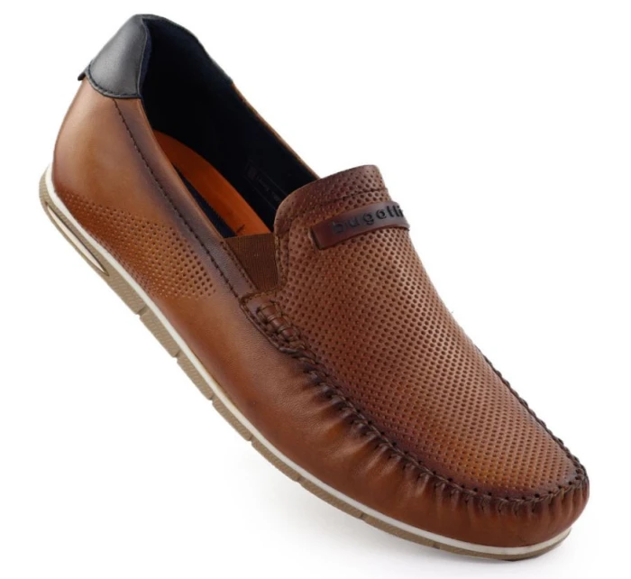 Skórzane męskie brązowe model 22035541 - Bugatti Skórzane męskie brązowe model 22035541 - Bugatti