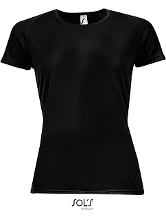 SOL'S Sporty Women Dámske športové tričko s raglánovými rukávmi 25.1159 čierne