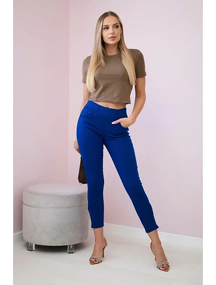 Barevné džínové kalhoty s model 20882909 mašlí - K-Fashion