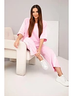 Dámska maslová viskózna mikina a nohavice s lampiónmi candy pink
