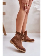 Niskie Botki Damskie Na Płaskim Obcasie Zamszowe Lewski 3624 Brązowe Niskie Botki Damskie Na Płaskim Obcasie Zamszowe Lewski 3624 Brązowe