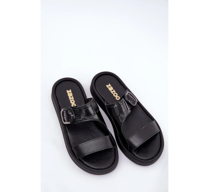 Kožené Dámské Sandały Na Platformě Černé model 21686355 - Zazoo