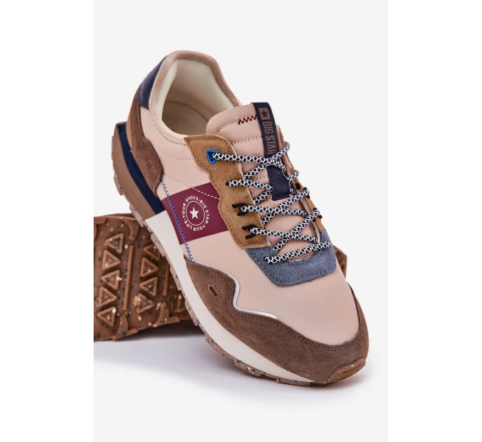 Semišové Pánské Tenisky Na Platformě Big Star model 21690839 HiPoly System Béžové - Big Star Shoes Semišové Pánské Tenisky Na Platformě Big Star model 21690839 HiPoly System Béžové - Big Star Shoes