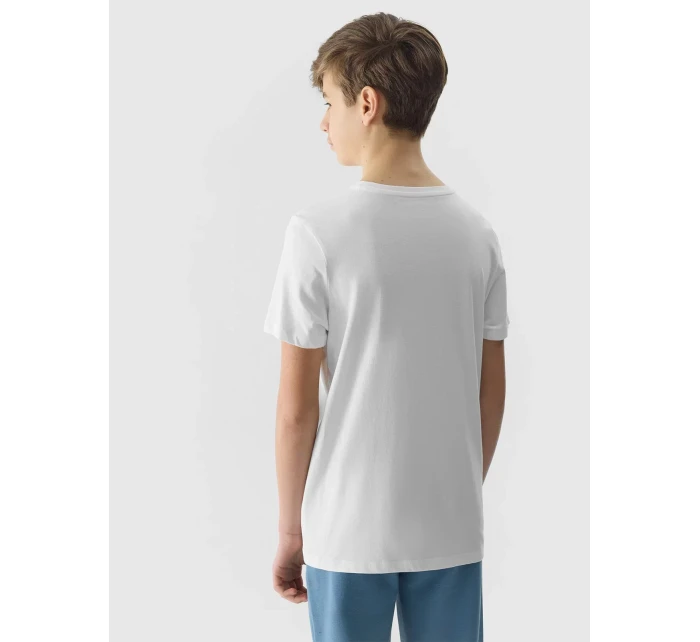 Chlapčenské tričko z organickej bavlny 4F - biele Chlapčenské tričko z organickej bavlny 4F - biele