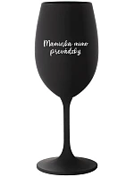 MOMMY OUTSIDE - čierny pohár na víno 350 ml