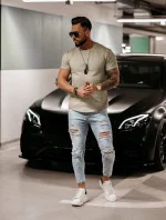 Pánske tričko 278060 khaki - Ola Voga