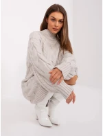 Dámske svetrové šaty 2367-1.35P svetlo béžové - Fprice