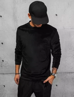 Pánska čierna velúrová mikina FashionStreet BX5534