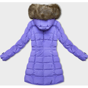 Dámska zimná bunda v lila farbe s kožušinovou podšívkou (LHD-23063)