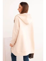 Dámska mikina s kapucňou a zipsom, béžová Dámska mikina s kapucňou a zipsom, béžová