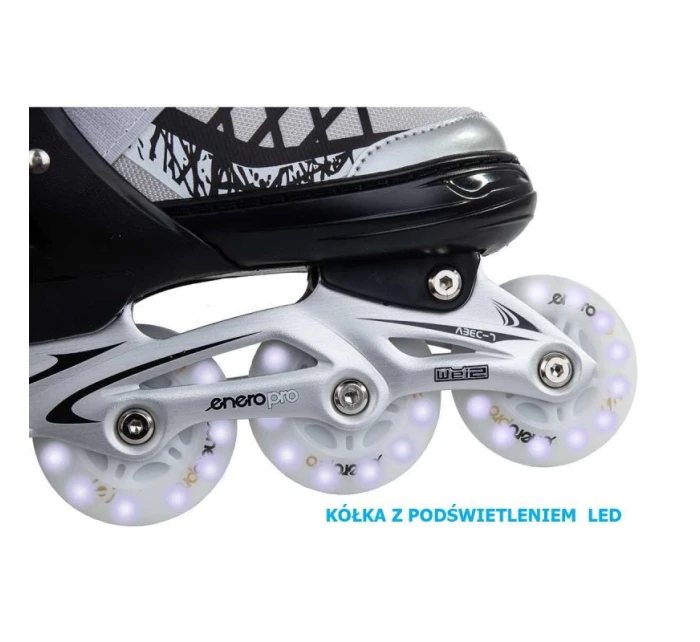 INLINE KORČULE-KORČULE NA KOLIESKOVÉ KORČULE 4V1 ENERO PRO LED 38-41 ŠEDÁ