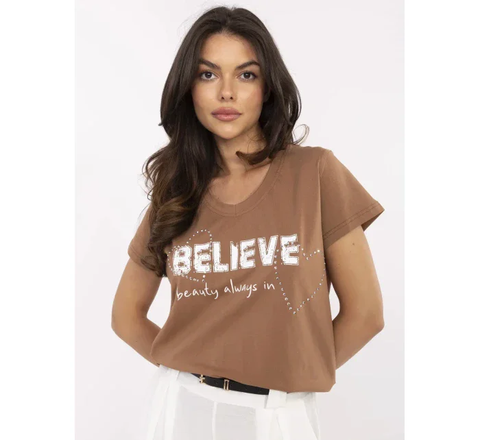 Tričko CLM TS 1726.87 svetlohnedé