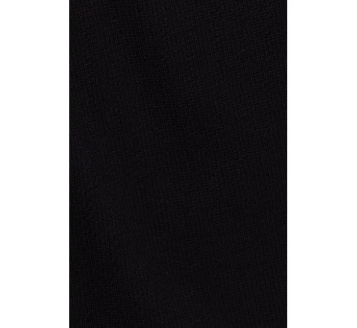 M806 Rebrovaný top s dlhými rukávmi - čierny