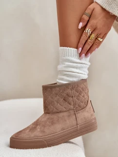 Snehové topánky so zipsom a kožušinou Big Star beige