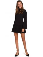 Dámske mini šaty s prestrihnutým lemom K021 black - Makover