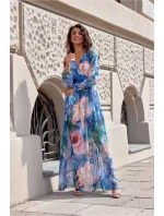 Denné šaty SUK419-200470 modro-ružové - Roco Fashion