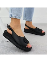 Čierne dámske sandále Filippo DS6984 na platforme so zirkónmi