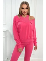 model 18752912 sada mikina + top + legíny malinová - K-Fashion model 18752912 sada mikina + top + legíny malinová - K-Fashion