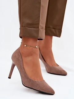 Eko semišové lodičky model 22069592 světle hnědé - SERGIO LEONE