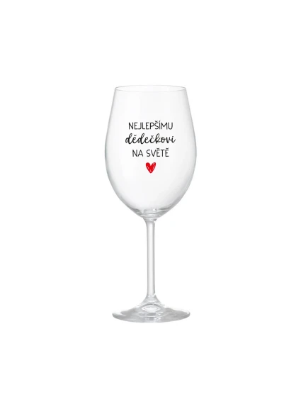NEJLEPŠÍMU DĚDĚČKOVI NA SVĚTĚ - čirá sklenice na víno 350 ml