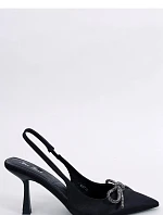 Dámske saténové lodičky s otvorenou špičkou K217 Black - Mix Feet