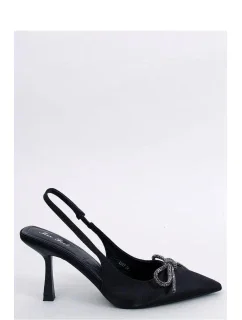 Dámske saténové lodičky s otvorenou špičkou K217 Black - Mix Feet