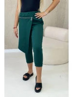 Zimní kalhoty s ozdobným zipem model 20843835 tmavě zelené - Kesi Zimní kalhoty s ozdobným zipem model 20843835 tmavě zelené - Kesi