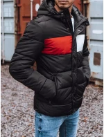 Pánská prošívaná zimní bunda černá model 21963848 - Dstreet Pánská prošívaná zimní bunda černá model 21963848 - Dstreet