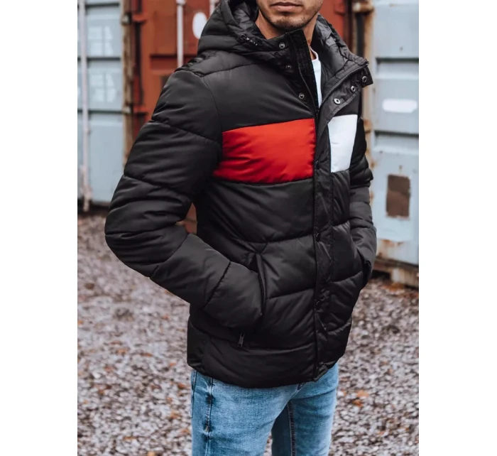 Pánská prošívaná zimní bunda černá model 21963848 - Dstreet Pánská prošívaná zimní bunda černá model 21963848 - Dstreet