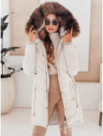 Dámská zimní bunda parka s kapucí světle béžová Dstreet model 21991276 - FashionStreet