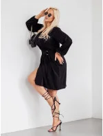 Elegantní černé šaty model 19764280 - Moon Elegantní černé šaty model 19764280 - Moon