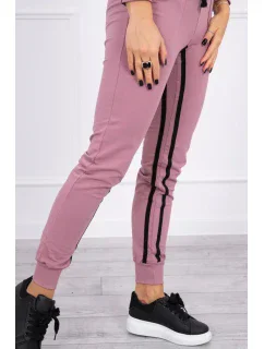 Súprava s dvojitými pruhmi tmavo ružová