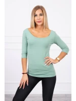 Blúzka s okrúhlym výstrihom tmavá mentolová Blúzka s okrúhlym výstrihom tmavá mentolová