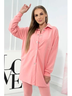 3-dielny set blúzka, top a legíny marhuľová