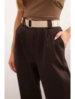 Kalhoty Summer Punto se zapínáním na nohavice hnědý Kalhoty Summer Punto se zapínáním na nohavice hnědý