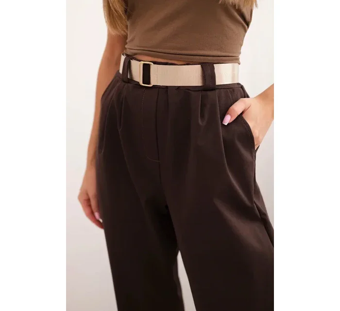Kalhoty Summer Punto se zapínáním na nohavice hnědý Kalhoty Summer Punto se zapínáním na nohavice hnědý