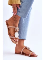 Zamszowe Klapki Z Ozdobami Nude Victoria Zamszowe Klapki Z Ozdobami Nude Victoria