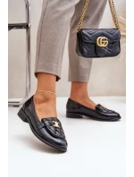 Kožené Lakované Mokasíny Se Zlatou Dekorací Laura model 21683149 Černé - Laura Messi