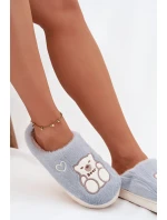 Fotrnné pantofle s medvídkem modré Noralie