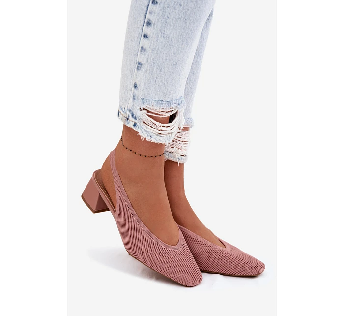 Materiálové dámské sandály na podpatku Růžové Marcelle