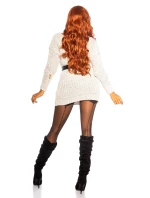 Pletený dlouhý svetr model 20557261 světle šedý - Koucla Pletený dlouhý svetr model 20557261 světle šedý - Koucla