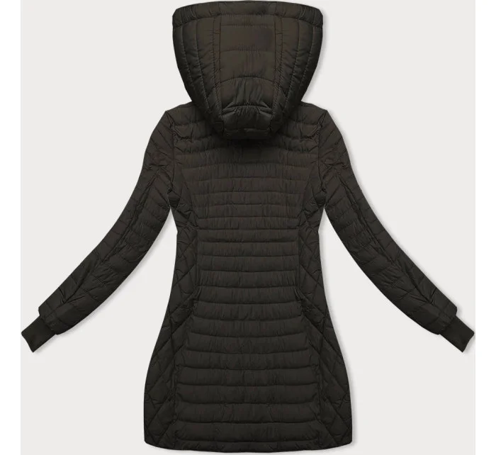 Dámská bunda v army barvě s kapucí pro přechodné období model 18910675 - LHD Dámská bunda v army barvě s kapucí pro přechodné období model 18910675 - LHD