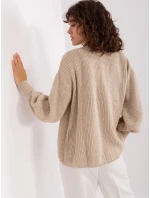 Béžový dámsky dvojdielny set - top a sveter (8019)