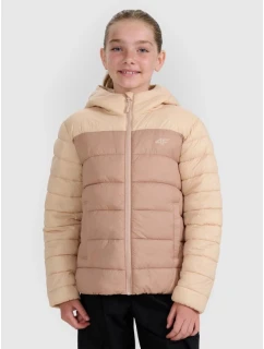 Dievčenská bunda z páperia so syntetickou výplňou 4F 4FJRAW25TDJAF0771-83S