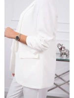 Elegantná súprava saka a nohavíc vo farbe ecru