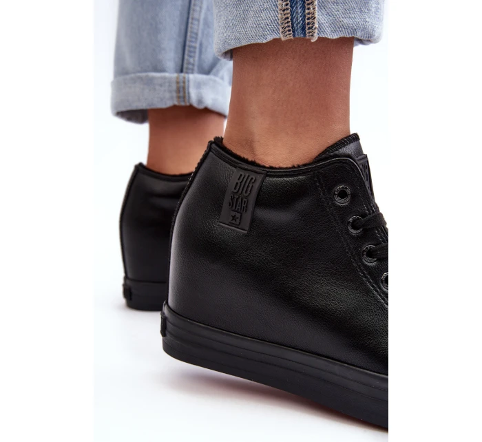 Dámské kožené boty na podpatku Big Star model 21637439 černé - Big Star Shoes