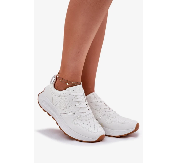 Dámske tenisky na platforme Big Star Hi-Poly System - biele Dámske tenisky na platforme Big Star Hi-Poly System - biele