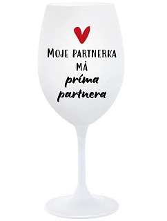 Môj partner má priateľského partnera - pohár na biele víno 350 ml
