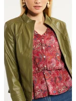 Dámská kožená bunda zelená model 19916517 - Monnari